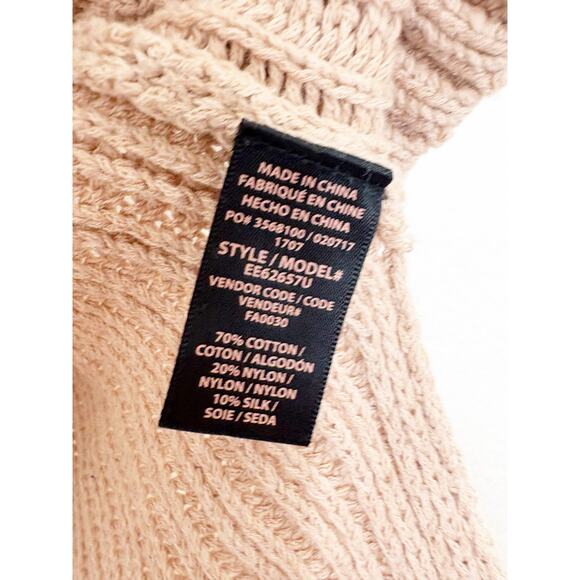 7 For All Mankind Tan Knit Sleeveless Sweater Sz Medium Turtleneck Quiet Luxury - Picture 6 of 12